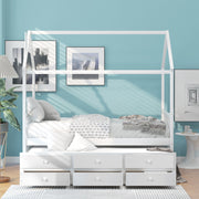 Wooden House Bed with Trundle - A Touch Of Space