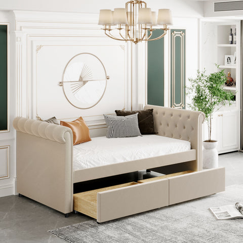 Upholstered Daybed with Drawers - A Touch Of Space