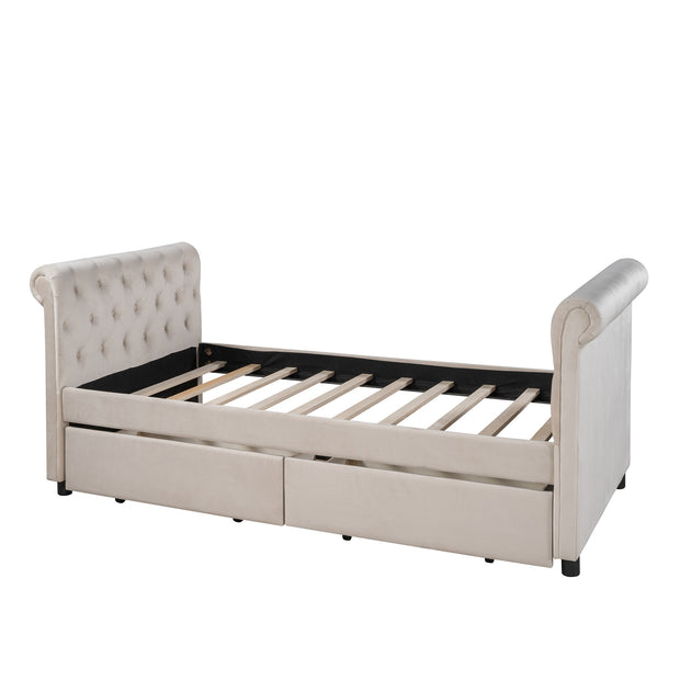 Upholstered Daybed with Drawers - A Touch Of Space
