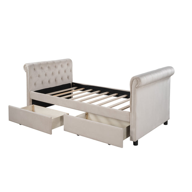 Upholstered Daybed with Drawers - A Touch Of Space